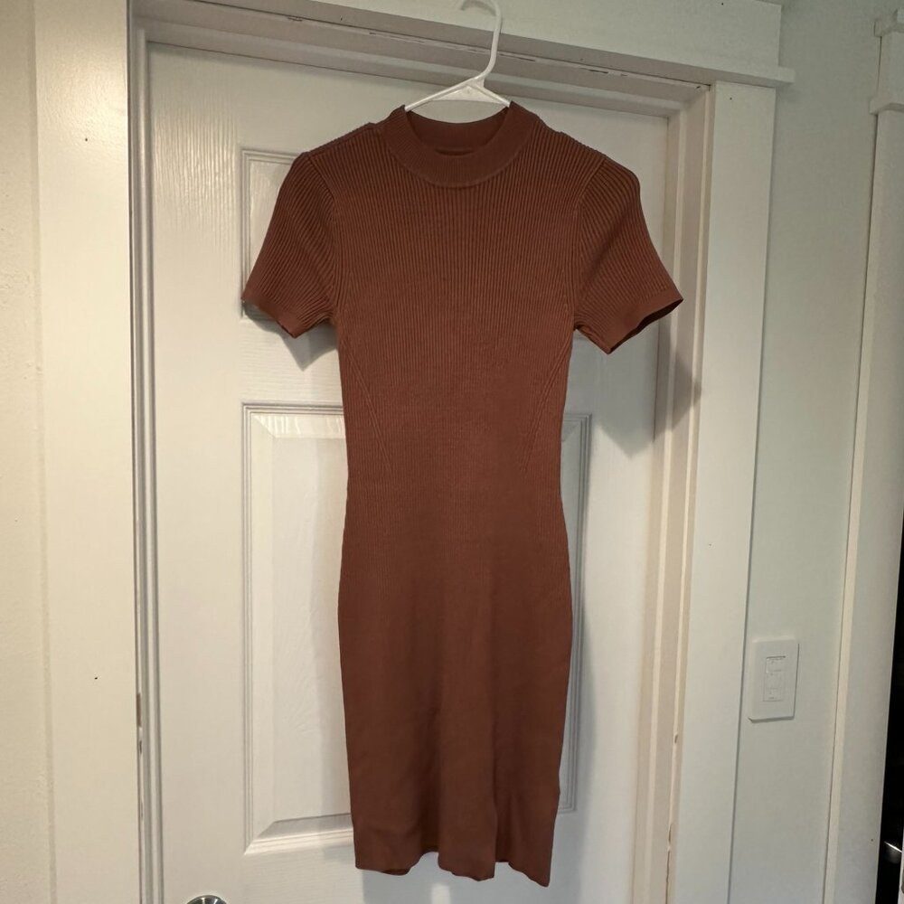 Abercrombie & Fitch Mock-Neck Mini Sweater Dress